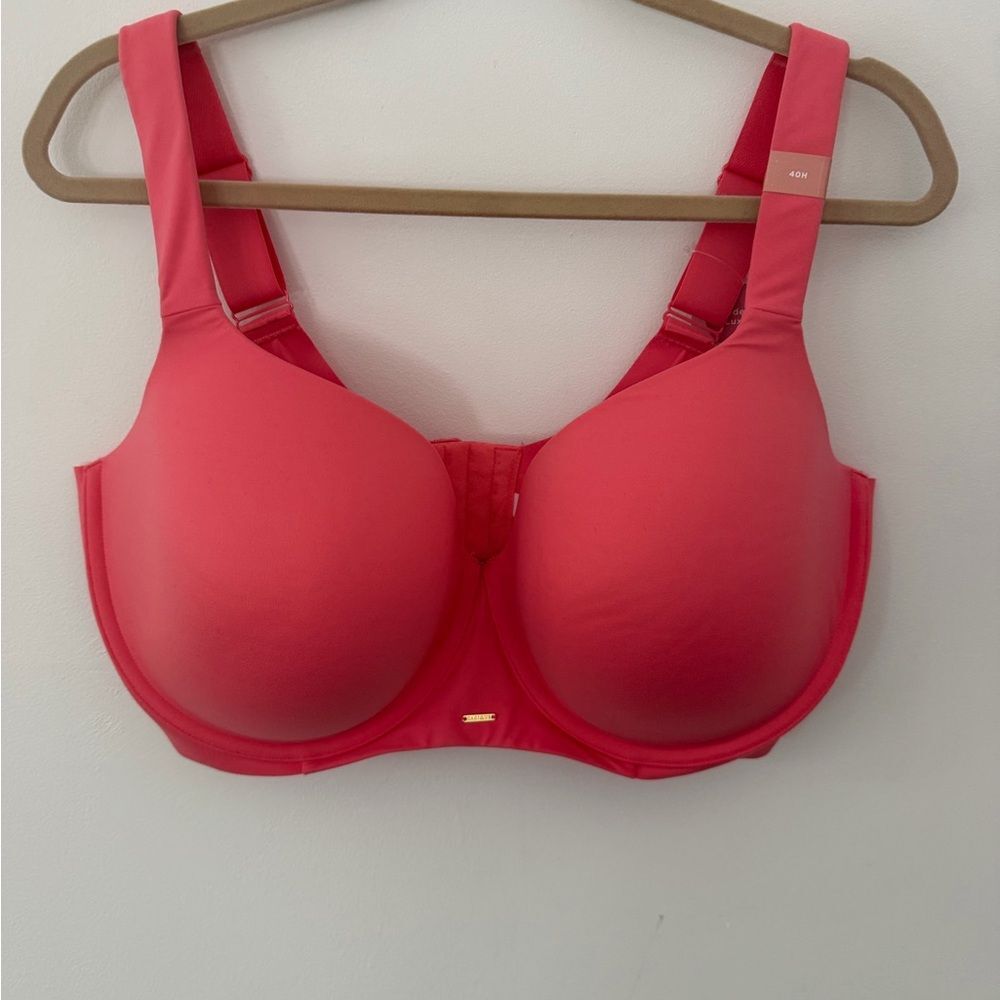 Cacique Bold coral lightly lined balconette size 40H new with tags